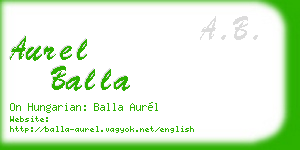 aurel balla business card